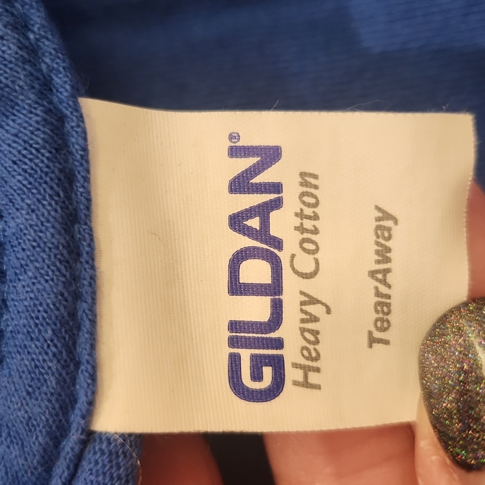 Gildan Fun Graphic Blue Tee Size L! - Picture 3 of 8